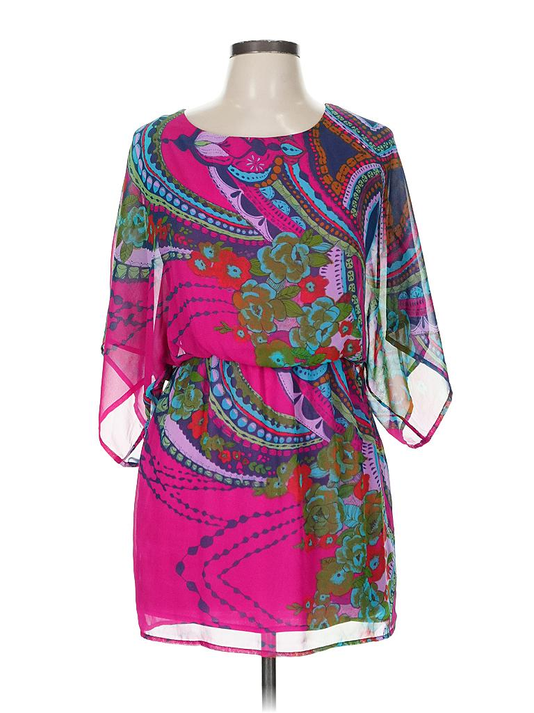 Hello Miss Paisley Chiffon Cocktail Dress with 3/4 Sleeves