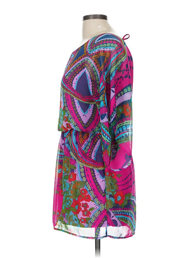 Hello Miss Paisley Chiffon Cocktail Dress with 3/4 Sleeves